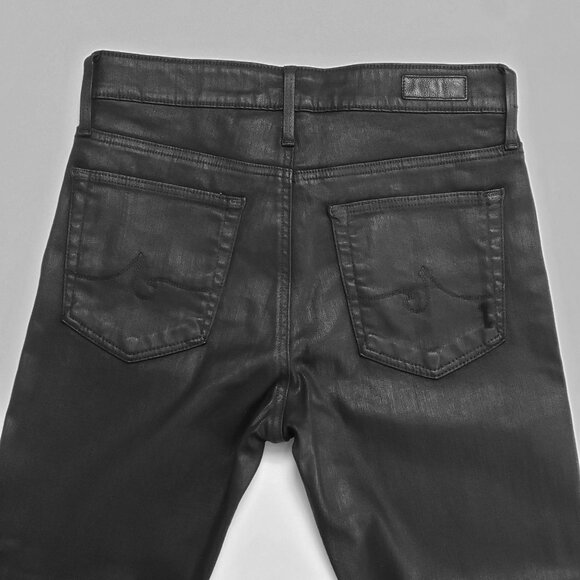 AG Adriano Goldschmied The Farrah Skinny Distressed Women's 27 Black Leatherette - Picture 11 of 16